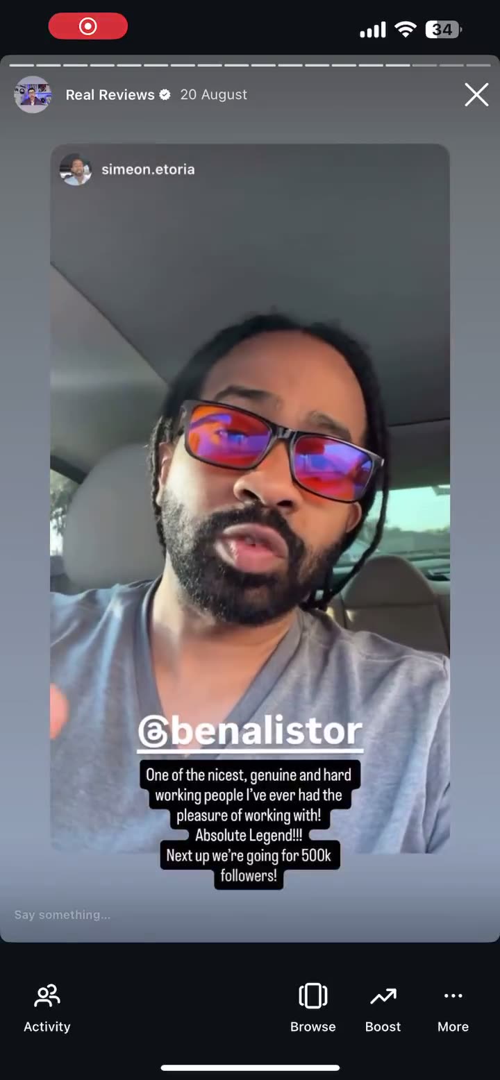 Video testimonial from Simeon