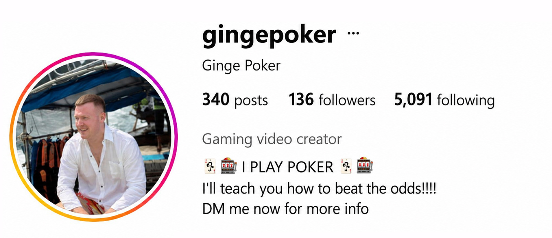 Instagram profile before
