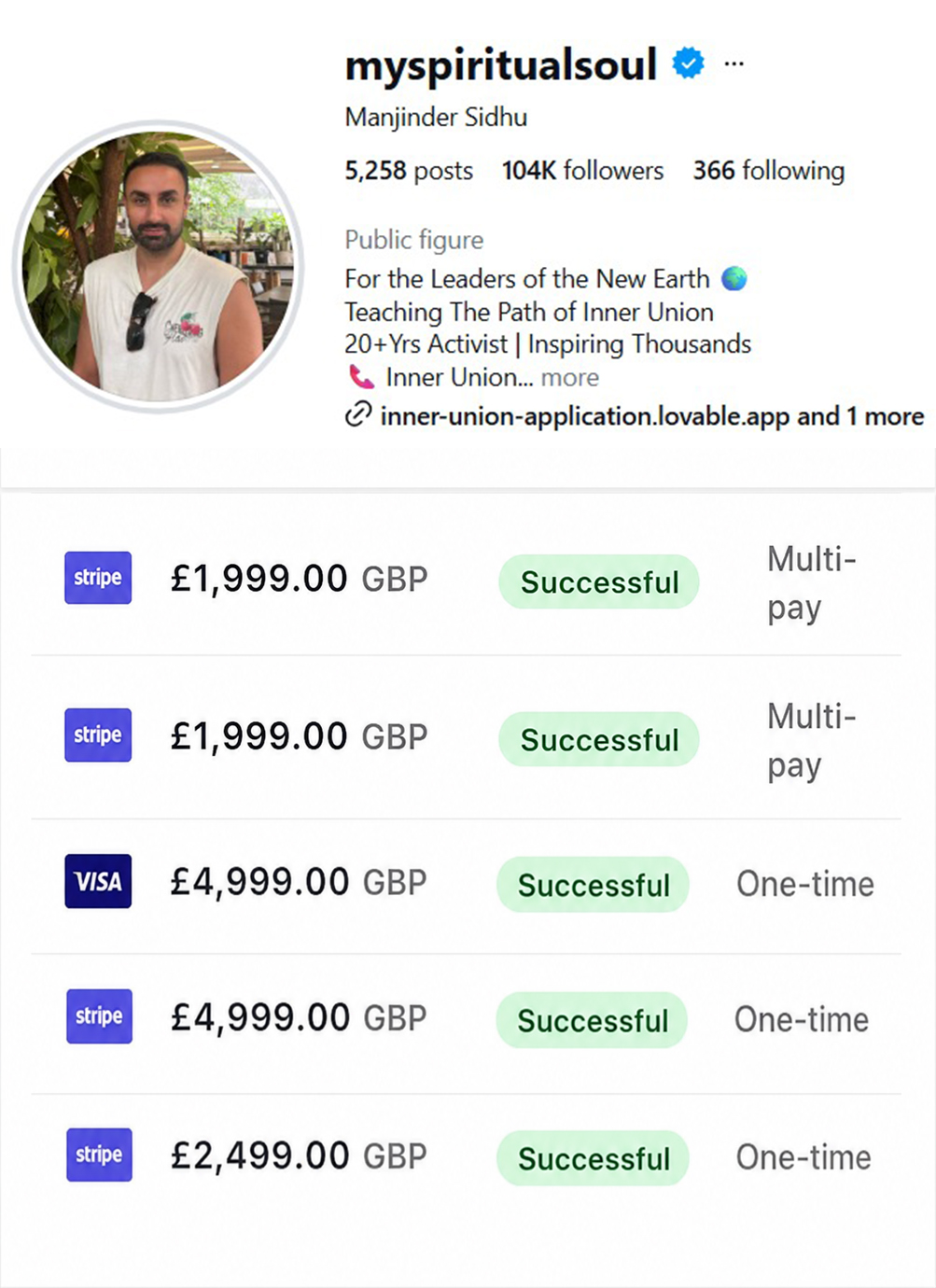 Client profile growth and successful client payments for Ben's mentorship