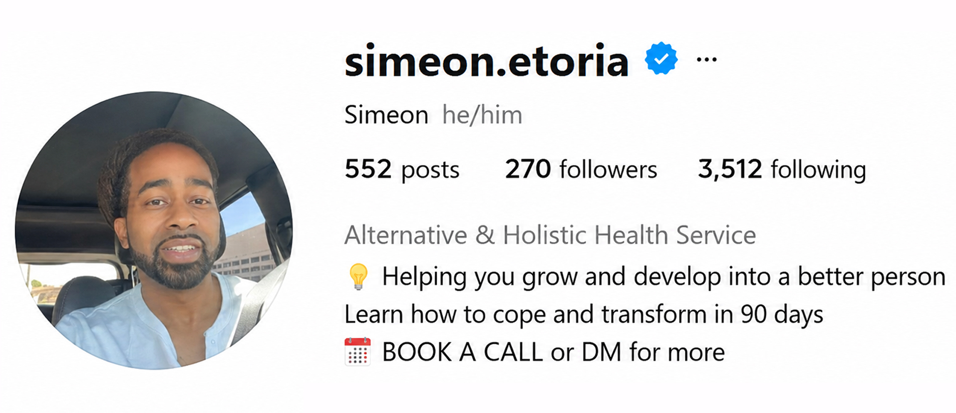 Instagram profile before