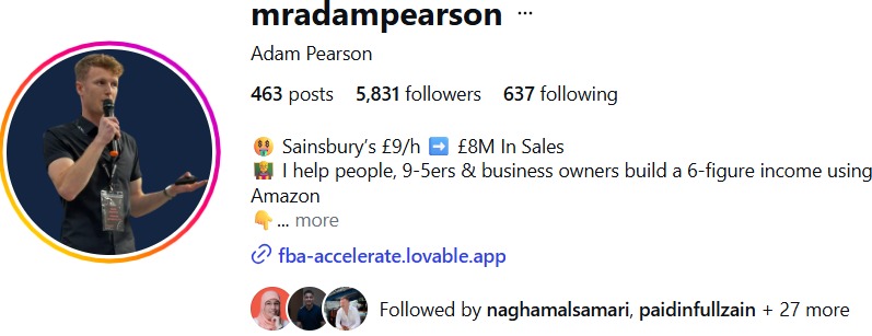 Instagram profile now
