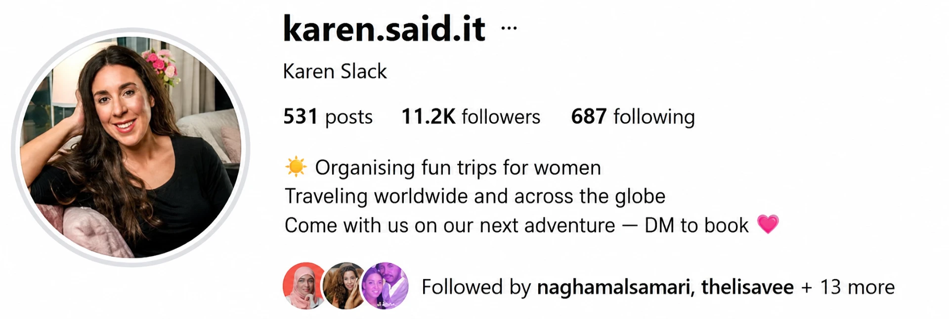 Instagram profile before